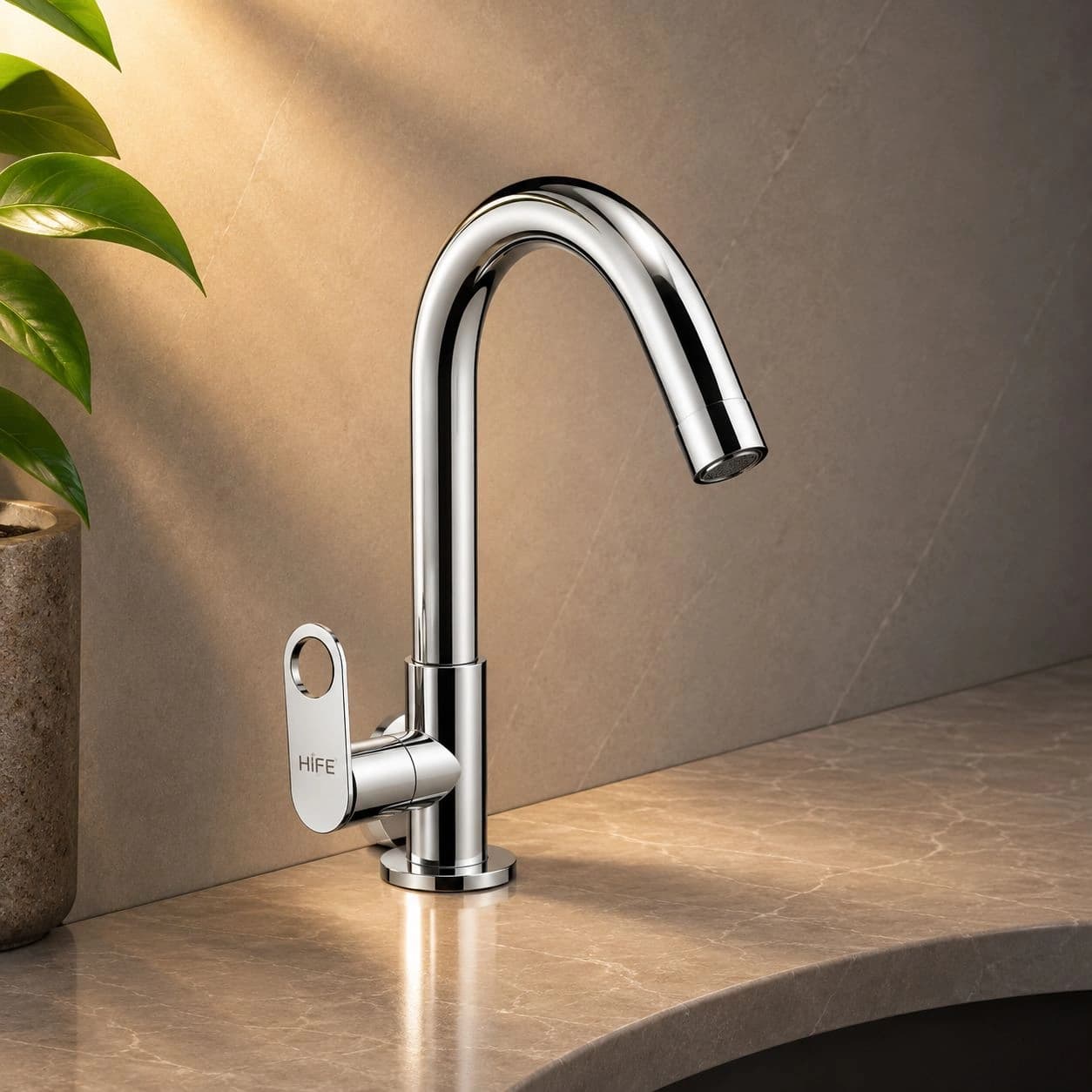 Single Lever Basin Mixer with Swinging Spout