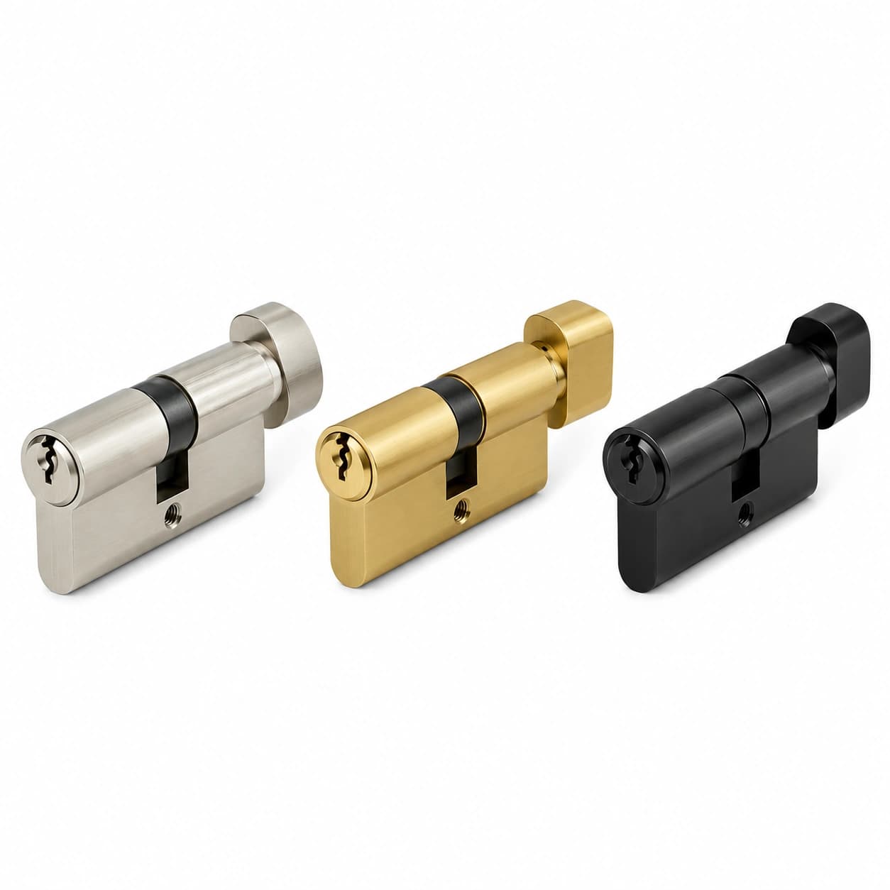 Kalos Euro Profile Thumbturn Cylinder – Satin Nickel, Brass & Black