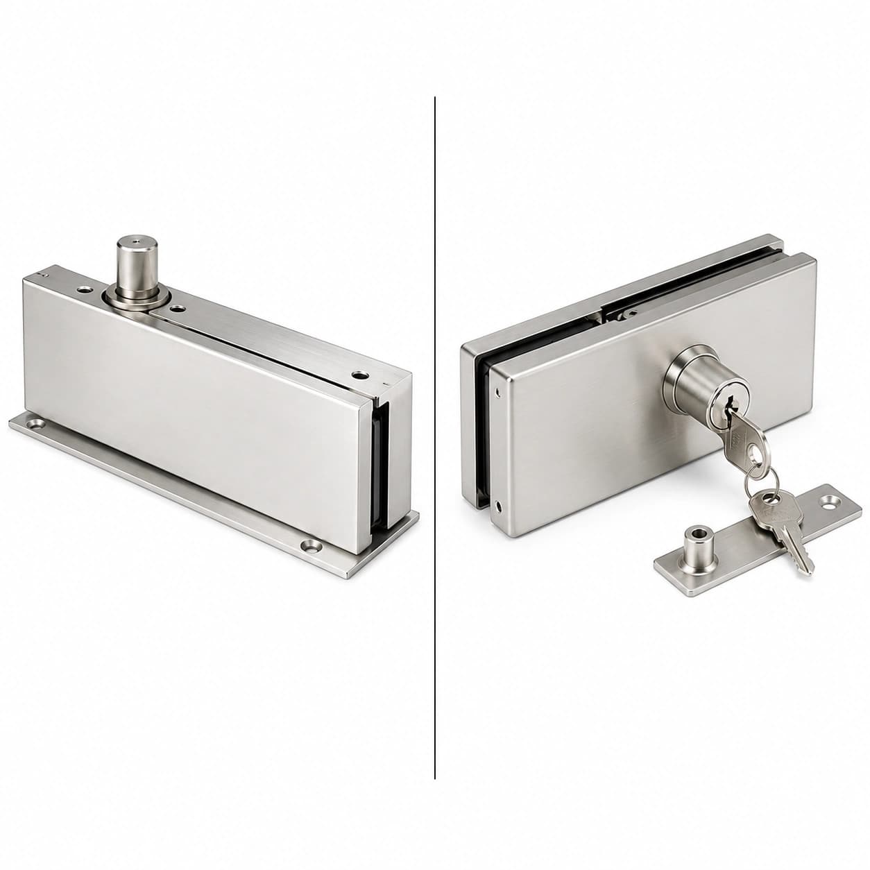 Glass Door Floor Spring & Keyed Patch Lock